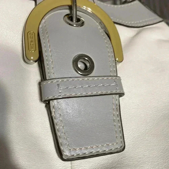 Gray & cream vintage coach shoulder bag - Picture 8 of 16